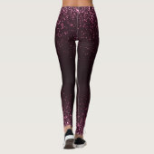 Roze zwarte glitter Sparkle Girly Stylish Leggings (Achterkant)