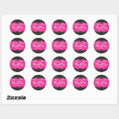 Roze & Zwarte Glitter Verjaardagsfeest Stickers (Vel)
