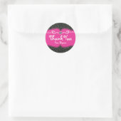 Roze & Zwarte Glitter Verjaardagsfeest Stickers (Tas)