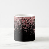 Roze zwarte glitters monogram koffiemok (Center)