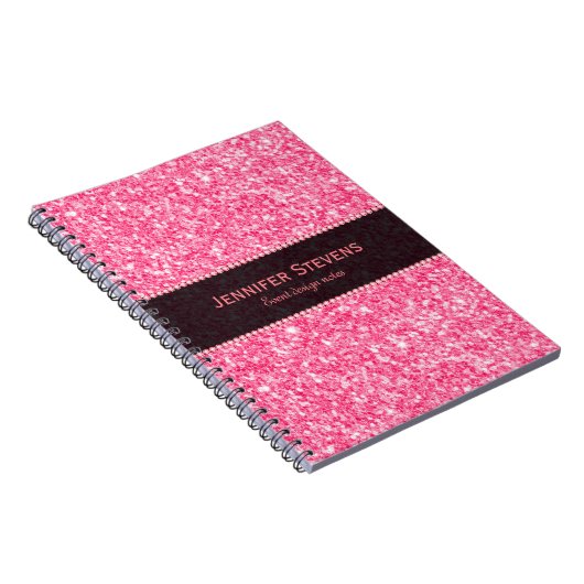 Roze zwarte glottextuur notitieboek (Rechterzijde)