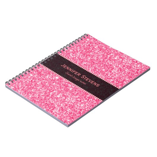 Roze zwarte glottextuur notitieboek (Linkerzijde)