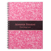 Roze zwarte glottextuur notitieboek (Voorkant)