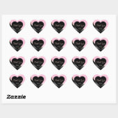 Roze Zwarte Golvende Roze Goud met Logo Schattig D Hart Sticker (Vel)