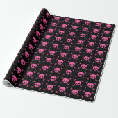 Roze zwarte Gothic Cadeaupapier (Uitgerold)