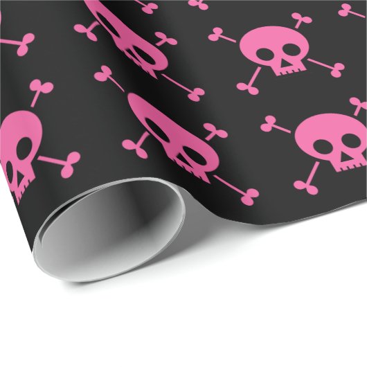 Roze zwarte Gothic Cadeaupapier (Rol Hoek)