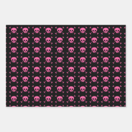 Roze zwarte Gothic Inpakpapier Vel
