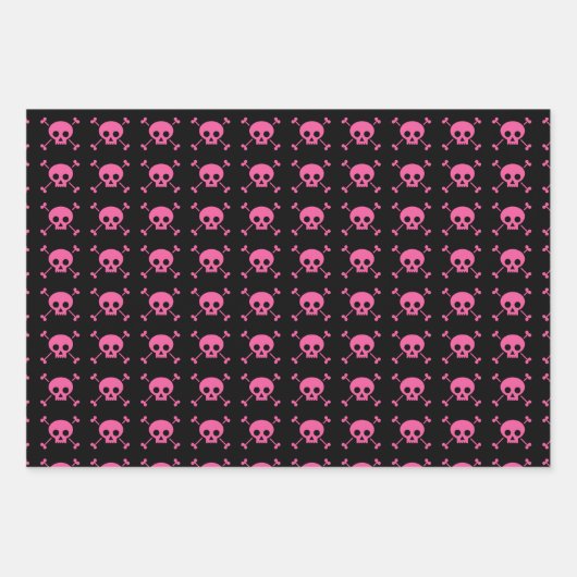 Roze zwarte Gothic Inpakpapier Vel (Voorkant)