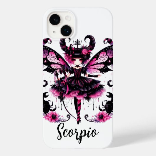 Roze Zwarte Gotische Fee Schorpioen Astrologie Ste Case-Mate iPhone Case (Achterkant)