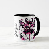 Roze Zwarte Gotische Fee Schorpioen Astrologie Ste Mok (Voorkant rechts)