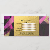Roze zwarte gouden glitter modern cadeaubon (Achterkant)