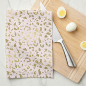 Roze, zwarte gouden proefafdrukken theedoek (Quarter Fold)