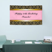 Roze zwarte gouden zondebok voor elke leeftijd spandoek (Beurs)