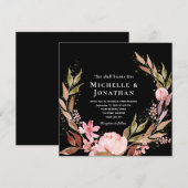 Roze zwarte goudflens op een Christelijk huwelijk Kaart (Voorkant / Achterkant)