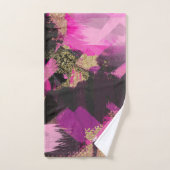 Roze zwarte goudglitter moderne borstelglam bad handdoek (Handdoek)