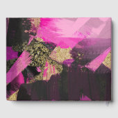 Roze zwarte goudglitter moderne borstelglam gastenboek (Achterkant)