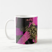 Roze zwarte goudglitter moderne borstelglam koffiemok (Links)