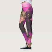 Roze zwarte goudglitter moderne borstelglam leggings (Links)
