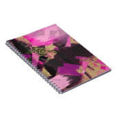 Roze zwarte goudglitter moderne borstelglam notitieboek (Rechterzijde)