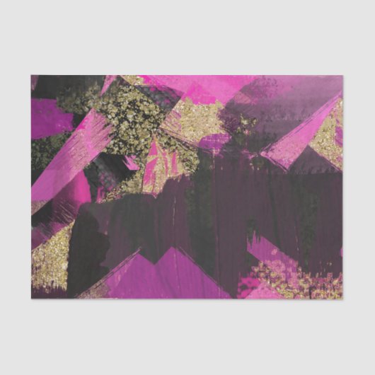 Roze zwarte goudglitter moderne borstelglam tissuepapier (Voorkant)