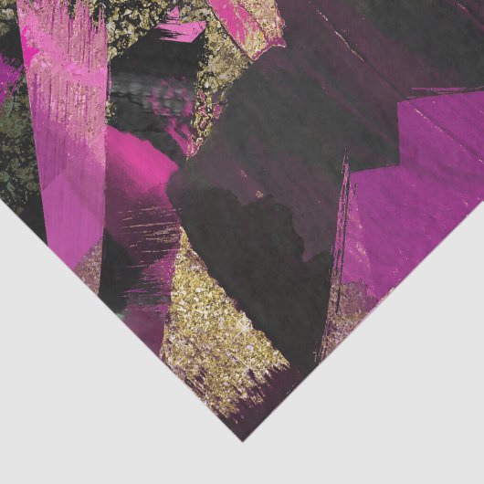 Roze zwarte goudglitter moderne borstelglam tissuepapier (Detail)