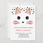 Roze zwarte goudkleurig kattebakje op zaterdag kaart (Voorkant)