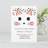 Roze zwarte goudkleurig kattebakje op zaterdag kaart (Staand voorkant)