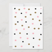 Roze zwarte goudkleurig kattebakje op zaterdag kaart (Achterkant)