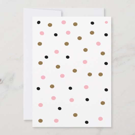 Roze zwarte goudkleurig kattebakje op zaterdag kaart (Achterkant)