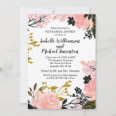 Roze, zwarte & goudrepetitie Inbeluitnodiging Kaart (Voorkant)