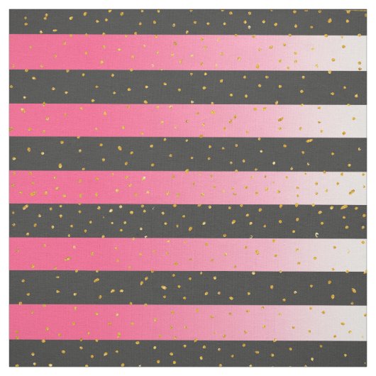 Roze zwarte goudvormig vormig stip stof (Swatch)