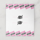 Roze & Zwarte Graduation GLB die Etiket, Voedsel v Plaatskaartje (Buitenkant ongevouwen)