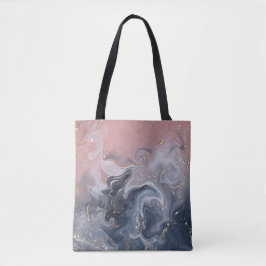 Roze zwarte grijze decoratieve Waterverf Marble Le Tote Bag