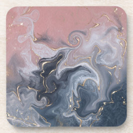 Roze zwarte grijze decoratieve Waterverf marmer Bier Onderzetter