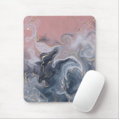 Roze zwarte grijze decoratieve Waterverf marmer Muismat (Met muis)