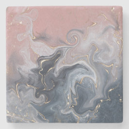 Roze zwarte grijze decoratieve Waterverf marmer Stenen Onderzetter