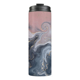 Roze zwarte grijze decoratieve Waterverf marmer Thermosbeker