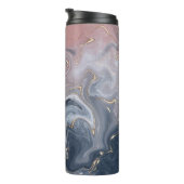 Roze zwarte grijze decoratieve Waterverf marmer Thermosbeker (Geroteerd rechts)