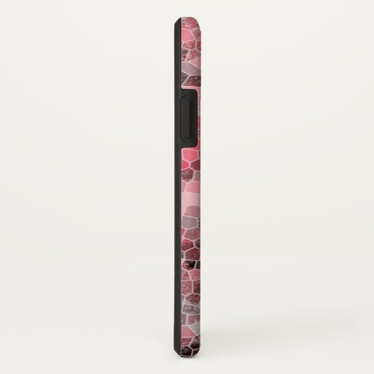 Roze zwarte grijze gemottled mozaïektegel Case-Mate iPhone case (Achterkant/rechts)