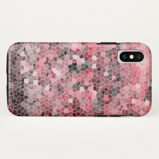 Roze zwarte grijze gemottled mozaïektegel Case-Mate iPhone case (Achterkant (horizontaal))
