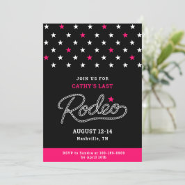Roze Zwarte Haar Laatste Rodeo Bachelorette-feest Kaart