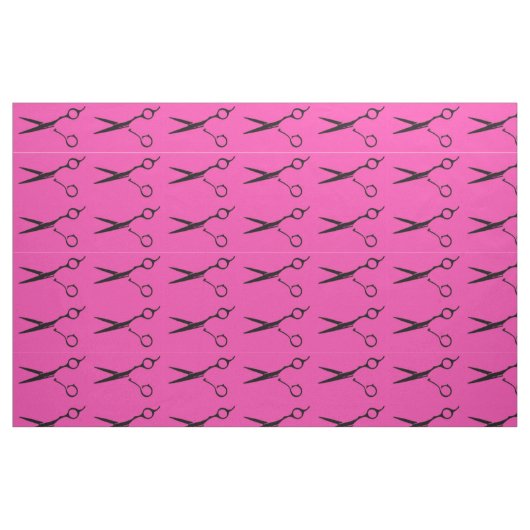 Roze, zwarte haarsnippers stof (Fat Quarter)