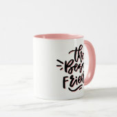 Roze & Zwarte Hand De beste vriend Mok (Voorkant rechts)