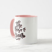 Roze & Zwarte Hand De beste vriend Mok (Voorkant links)