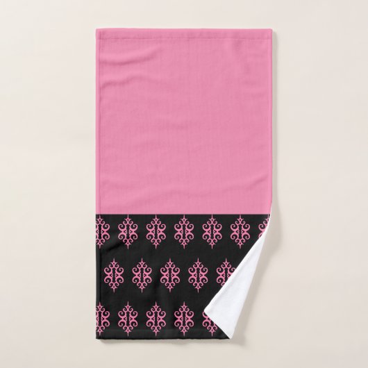 Roze zwarte handdoekset bad handdoek (Handdoek)