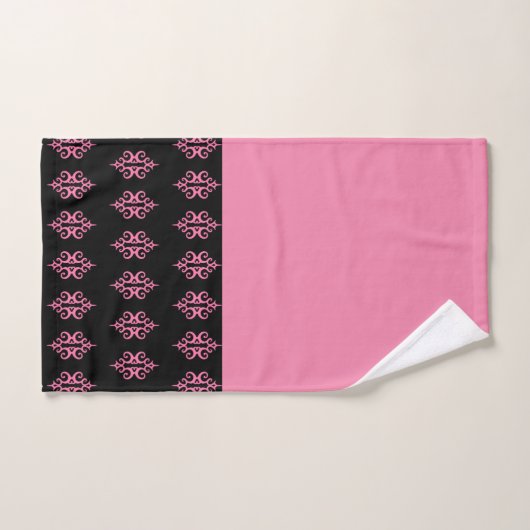 Roze zwarte handdoekset bad handdoek (Handdoek)