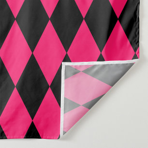 Roze Zwarte Harlekijn Diamanten Dambord Patroon Wandkleed