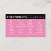 Roze zwarte hars Voorschriften voor de zorg Visitekaartje (Achterkant)