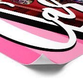 Roze & Zwarte Hart Roze Feest Foto Welkomstbord Poster (Hoek)