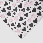 Roze Zwarte Harten Verjaardag Tissuepapier (Detail)